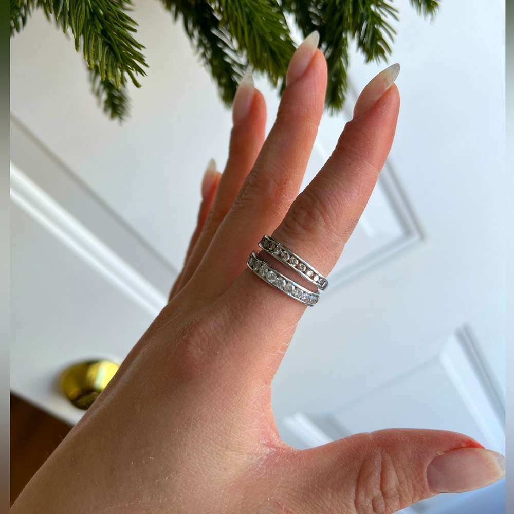 Solid white gold 1.5 carat natural diamond ring size 7